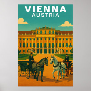Vienna, Austria Imperial Palace & Horses Poster
