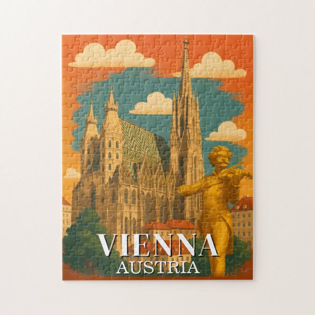 Vienna Austria Jigsaw Puzzle Vintage Travel (Vertical)