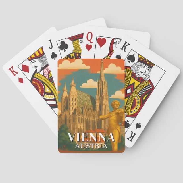 Vienna Austria Playing Cards Deck Vintage Travel (Back)