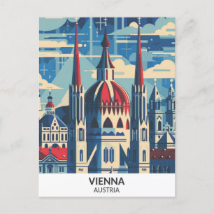 Vienna Austria Retro Artwork Travel  Postcard