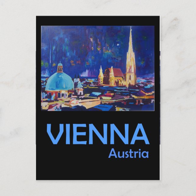 Vienna Austria Retro Poster Postcard (Front)
