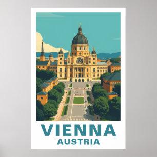 Vienna Austria Retro Travel Baroque Art Print