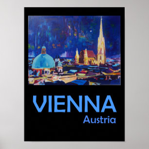 Vienna Austria Retro Travel Poster