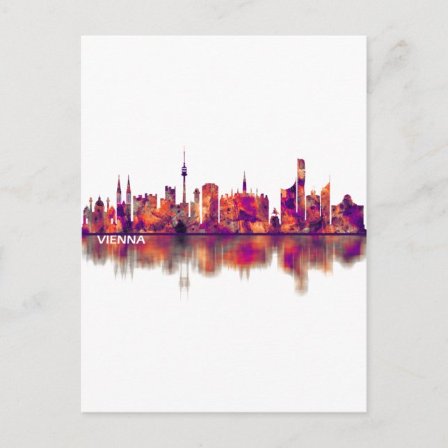 Vienna Austria Skyline Invitation Postcard (Front)