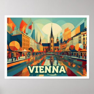 Vienna Austria Travel artistic colorful Poster