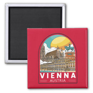 Vienna Austria Travel Retro Emblem Magnet