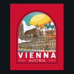 Vienna Austria Travel Retro Emblem Poster<br><div class="desc">Vienna retro travel design in an emblem style. Its artistic and intellectual legacy was shaped by residents including Mozart,  Beethoven and Sigmund Freud.</div>