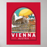 Vienna Austria Travel Retro Emblem