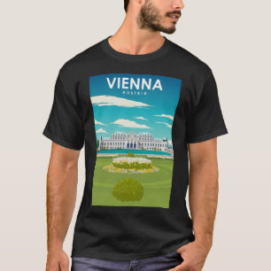 Vienna Austria Vintage Minimal Retro Travel Poster T-Shirt