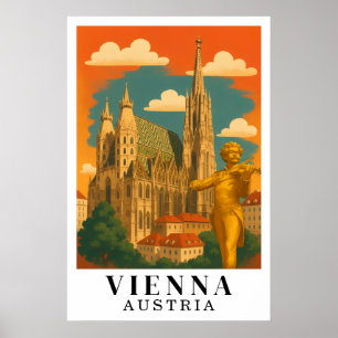 Vienna Austria Vintage Travel Art Poster