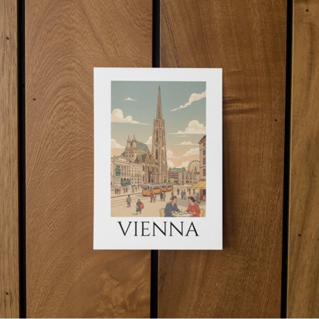 Vienna Austria Vintage Travel Cafe Culture Postcard (Vienna Austria Vintage Travel Cafe Culture Postcard)