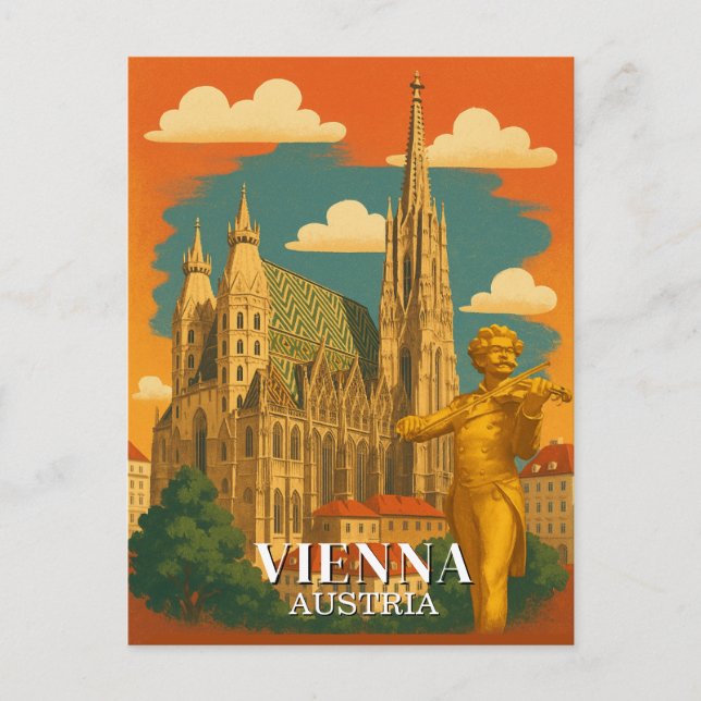 Vienna Austria Vintage Travel European Postcard (Front)