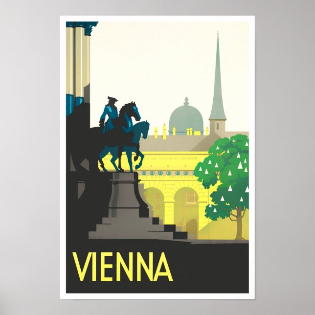 Vienna Austria vintage travel Poster (Front)