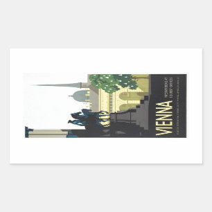 Vienna Austria - Vintage Travel Rectangular Sticker