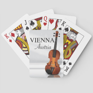 Vienna Austria Violin travel poster Playing Cards