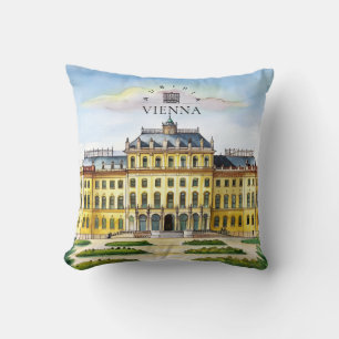 Vienna Austria Watercolor City Travel Memory Cushion