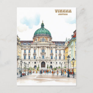 Vienna Austria Watercolor Painting Postcard