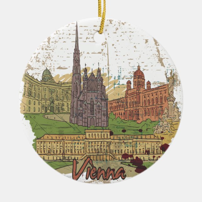 Vienna Ceramic Tree Decoration (Front)