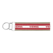Vienna City in Austrian Flag Colours Wrist Keychai