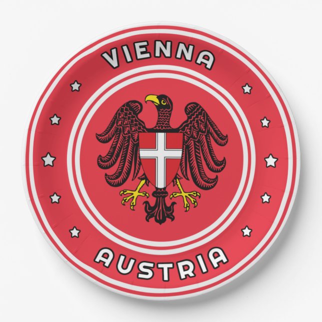 Vienna Coat of Arms, Austria Paper Plate (Front)