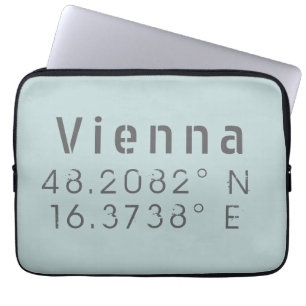 Vienna Latitude Longitude Laptop Sleeve