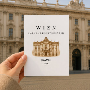 Vienna Palais Liechtenstein Name & Year Postcard
