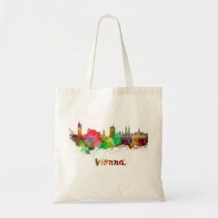 Vienna skyline in watercolor tote bag