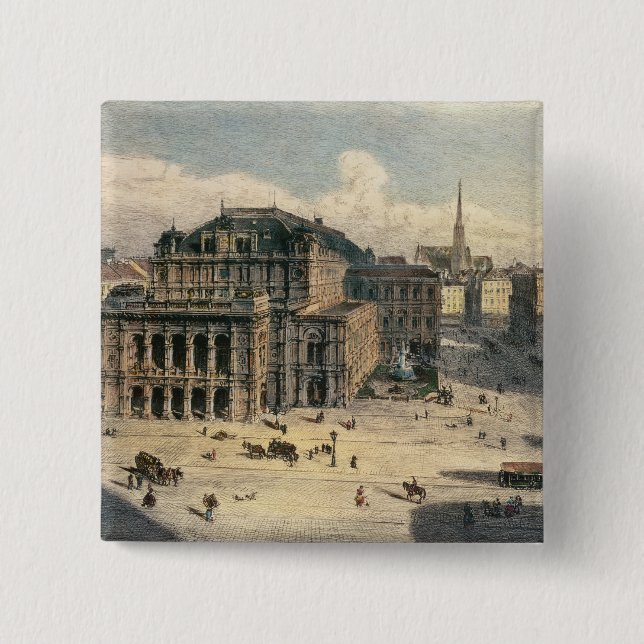 Vienna State Opera House, c.1869 15 Cm Square Badge (Front)