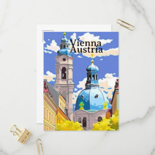 Vienna Travel Postcard Art, Austria Travel Art, Vi