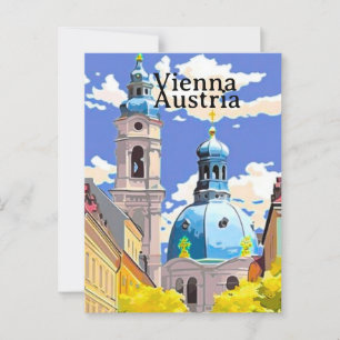 Vienna Travel Postcard Art, Austria Travel Art, Vi