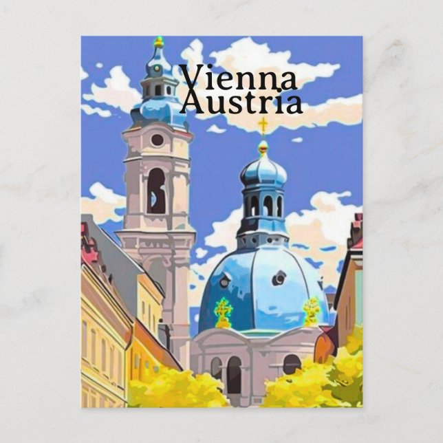 Vienna Travel Postcard Art, Austria Travel Art, Vi (Front)