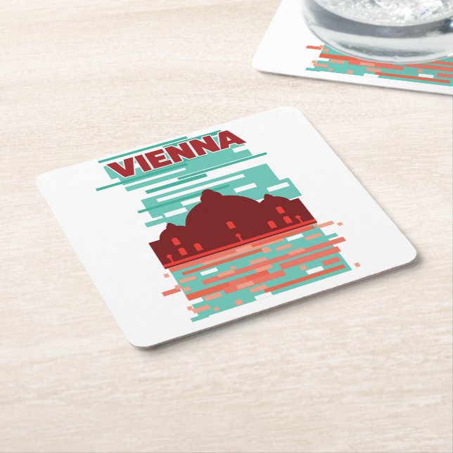  Vienna Travel poster Square Paper Coaster (Angled)