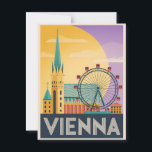 Vienna vintage postcard<br><div class="desc">Experience the elegance of Vienna with this vintage-style postcard. Featuring iconic landmarks like the Vienna State Opera,  Schönbrunn Palace,  and St. Stephen’s Cathedral,  this design captures the timeless charm of Austria’s capital. Perfect for collectors and admirers of classic European destinations.</div>