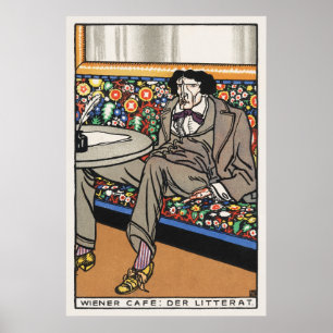 Viennese Café: The Man of Letters by Moriz Jung Poster