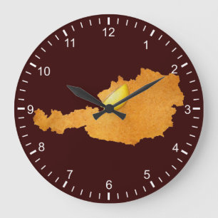 Viennese Schnitzel - Map Of Austria Large Clock