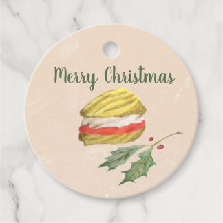 Viennese Whirls Biscuit and Holly Christmas Gift Favour Tags