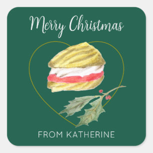 Viennese Whirls Biscuit Christmas Square Sticker