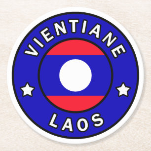 Vientiane Laos Round Paper Coaster
