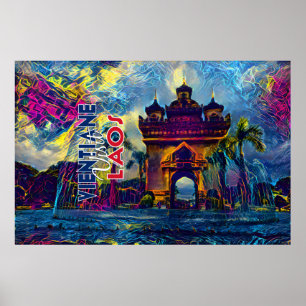 Vientiane, visit Laos Poster