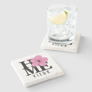 Viera HOME Pink Hibiscus  Stone Coaster