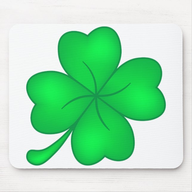 Vierblättriges Kleeblatt Mouse Mat (Front)