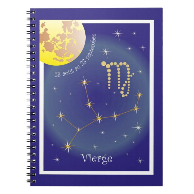 Vierge 23 août au 23 septembre Notizheft Notebook (Front)