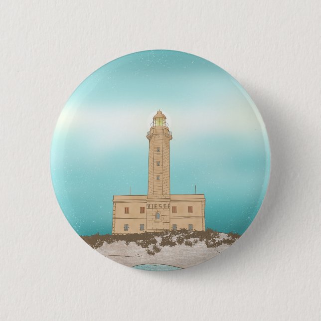 Vieste Lighthouse Italy 6 Cm Round Badge (Front)