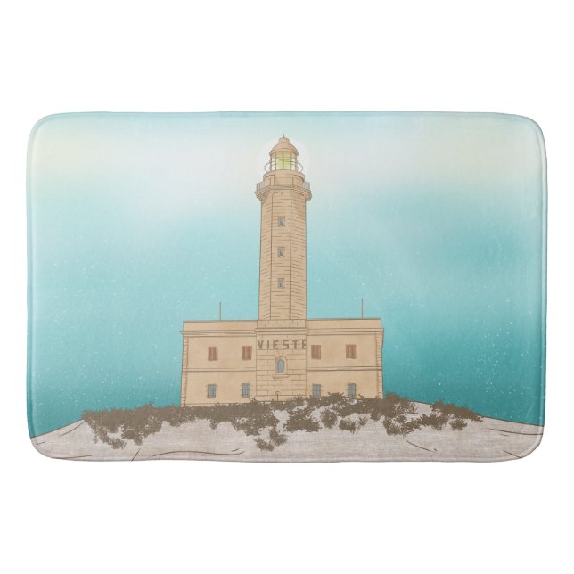Vieste Lighthouse Italy Bath Mat (Front)