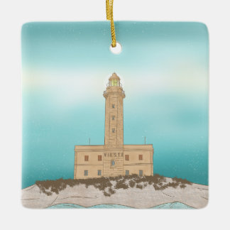 Vieste Lighthouse Italy Ceramic Ornament