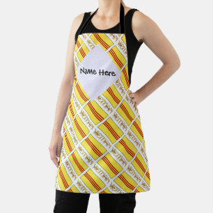Vietnam and South Vietnamese Flag Tiled Your Name Apron