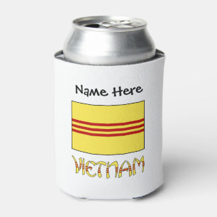 Vietnam and South Vietnamese Flag with Your Name Can Cooler