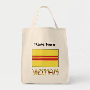 Vietnam and South Vietnamese Flag with Your Name Tote Bag