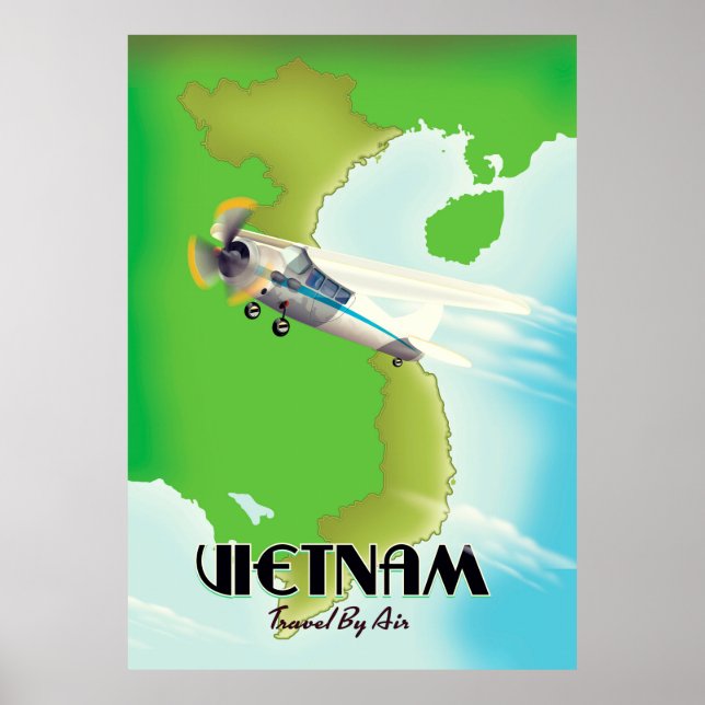 Vietnam by Air vacation print. Poster (Front)