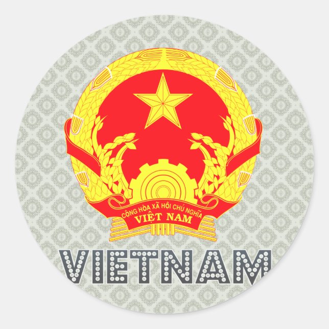 Vietnam Coat of Arms Classic Round Sticker (Front)